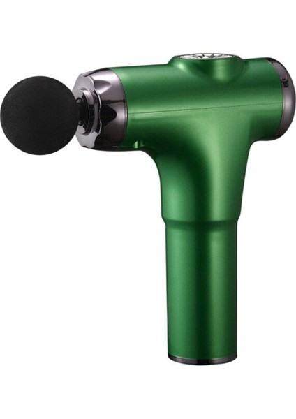 Dört Başlıklı Hızlı Şarjlı Güçlü Kas ve Vücut Masaj Tabancası Yeşil