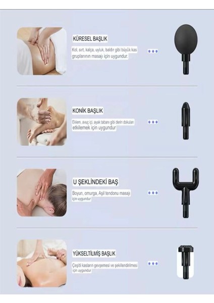 Mini masaj aleti, 6 hız, LCD, sessiz, taşınabilir, 3600 RPM, şık siyah renk