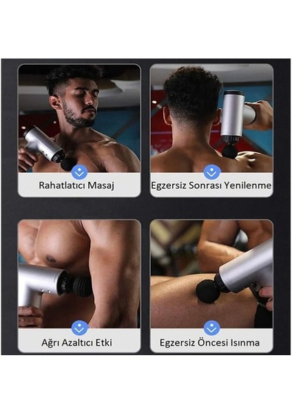 6 Seviyeli 4 Başlıklı Şarjlı Masaj Aleti Masaj Tabancası indirimleri