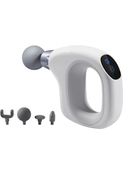 Mini Darbeli Titreşimli Masaj Tabancası, 20W, Beyaz renkli, profesyonel kullanım