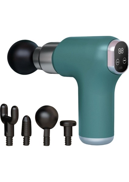 Yeni Nesil 4 Farklı Başlıklı Hızlı Şarjlı Kas ve Vücut Mini Masaj Tabancası