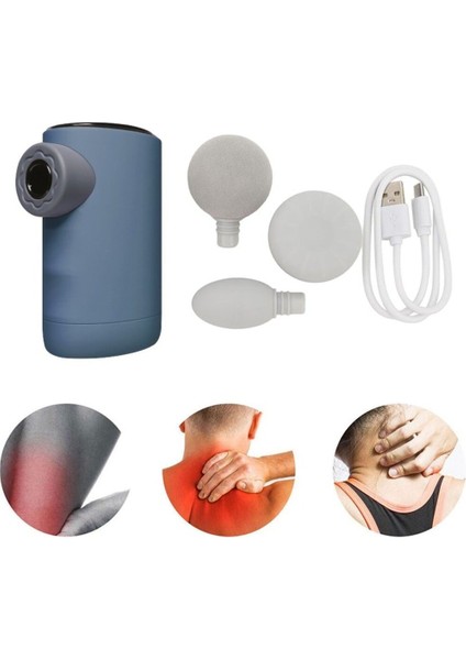 Masaj Tabancası Darbeli Titreşimli 3 Başlıklı Profesyonel Şarjlı Mini Masaj Aleti
