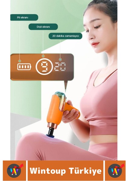 Turuncu ergonomik ayarlanabilir 4 başlıklı yüksek titreşimli spor masaj aleti fiyatları