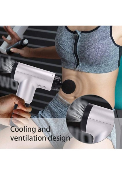 Derin Doku Kas Masaj Tabancası, 4 Başlıklı, Kademeli, 2000mAh Batarya, Mavi Renk fırsatları