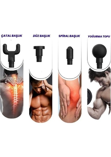 6 Fonksiyonlu Akıllı Şarjlı Yoğurmalı Titreşimli Sporcu Masaj Aleti Gri Renk