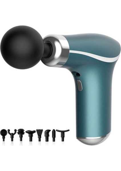 8 Farklı Başlıklı Hızlı Şarjlı Kas ve Vücut Mini Masaj Tabancası