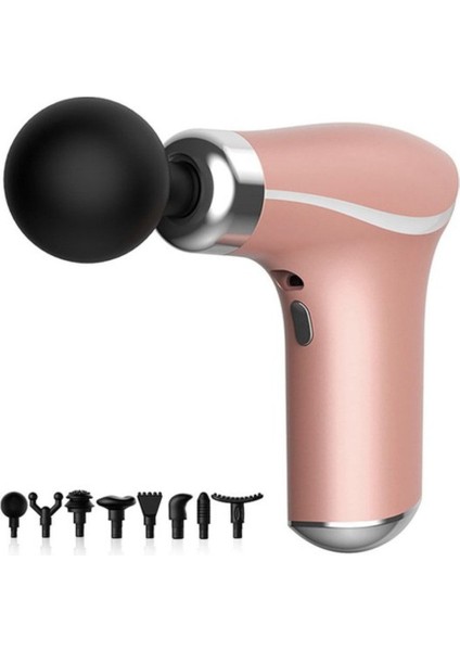 8 Farklı Başlıklı Hızlı Şarjlı Kas ve Vücut Mini Masaj Tabancası