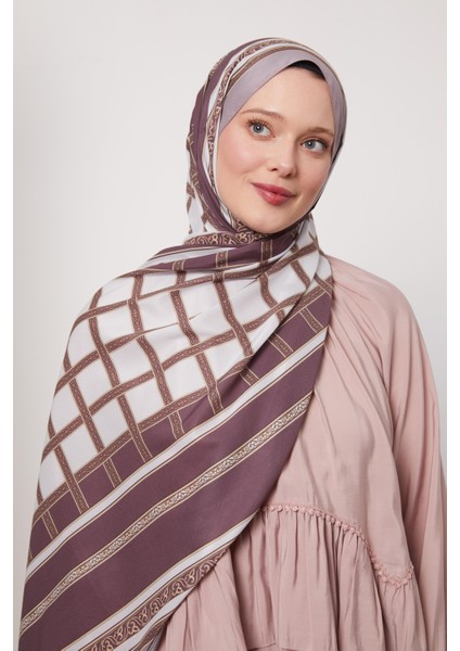 Lila Şeritli Varak Desen Love Şal fiyatları