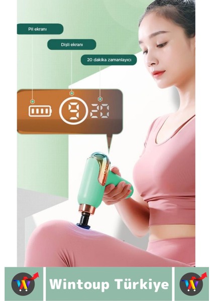 Yüksek Titreşimli Çok Başlıklı Ayarlanabilir Kas Masaj Aleti Yeşil fiyatları