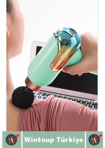 Yüksek Titreşimli Çok Başlıklı Ayarlanabilir Kas Masaj Aleti Yeşil modelleri