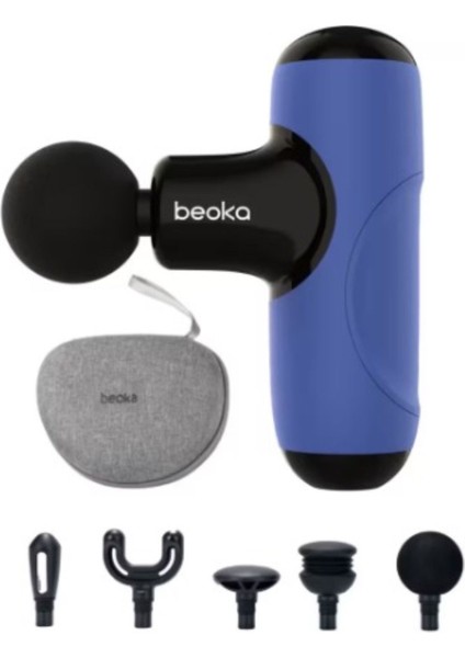 Şarjlı 5 Başlıklı 5 Kademeli Titreşimli Çantalı Profesyonel Mini Masaj Tabancası Q1