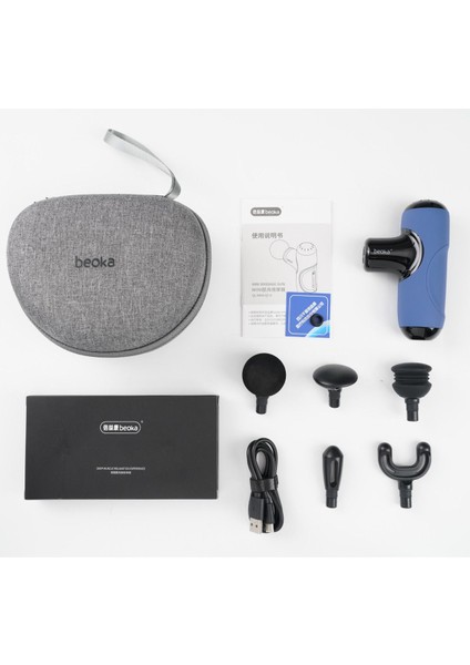 Şarjlı 5 Başlıklı 5 Kademeli Titreşimli Çantalı Profesyonel Mini Masaj Tabancası Q1 modelleri