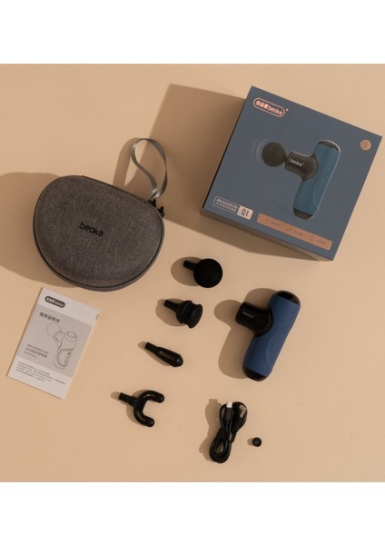 Şarjlı 5 Başlıklı 5 Kademeli Titreşimli Çantalı Profesyonel Mini Masaj Tabancası Q1 fırsatları