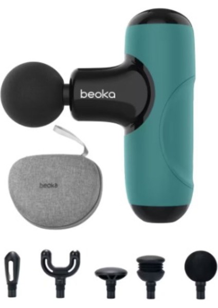 Şarjlı 5 Başlıklı 5 Kademeli Titreşimli Çantalı Profesyonel Mini Masaj Tabancası Q1