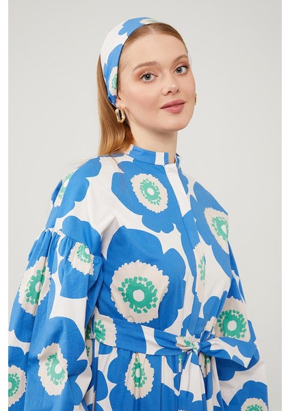 Saks Bandanalı Çiçek Desenli Elbise modelleri