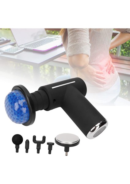 Taşınabilir Elektrikli Derin Doku Masaj Tabancası, Sıcak-Soğuk Kompres, Siyah