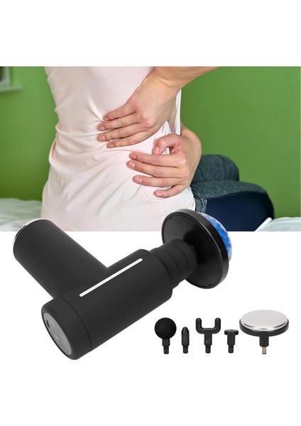 Taşınabilir Elektrikli Derin Doku Masaj Tabancası, Sıcak-Soğuk Kompres, Siyah