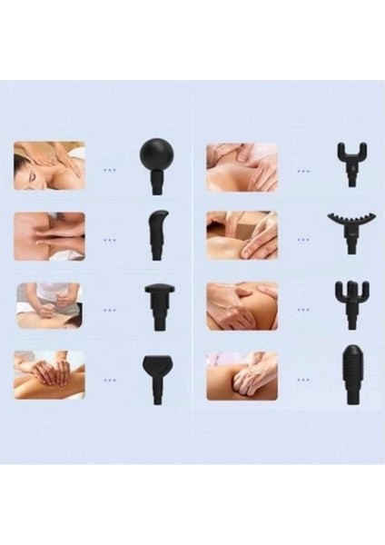 Gri Renkli 8 Başlıklı, 12 Seviyeli Hız Ayarlı Titreşimli Masaj Cihazı modelleri