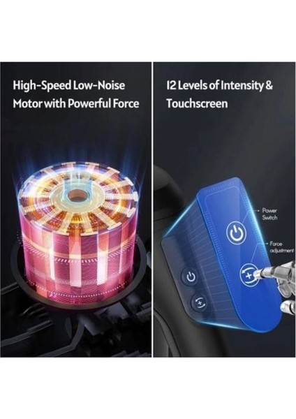 Gri Renkli 8 Başlıklı, 12 Seviyeli Hız Ayarlı Titreşimli Masaj Cihazı fırsatları