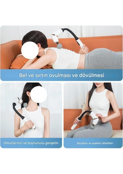 6 Hızlı, Şarjlı Titreşimli Sporcu Masaj Aleti, Lacivert, Yetkili Servisli