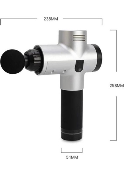 Şarjlı Masaj Tabancası, LCD Ekran, Siyah, Egzersiz ve Fitness İçin Ideal Alet modelleri