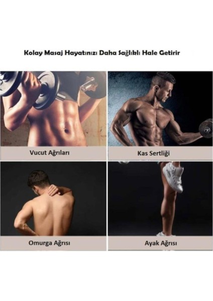 Şarjlı Masaj Tabancası, LCD Ekran, Siyah, Egzersiz ve Fitness İçin Ideal Alet