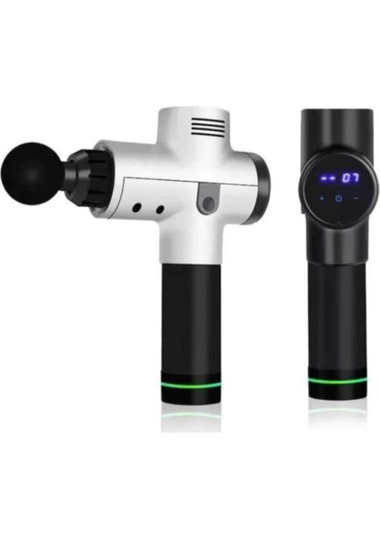 Şarjlı Masaj Tabancası, LCD Ekran, Siyah, Egzersiz ve Fitness İçin Ideal Alet