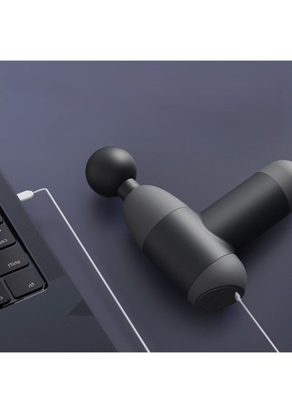 Taşınabilir 4 başlıklı masaj tabancası, rahatlık ve gevşeme sağlar, renk: gri modelleri