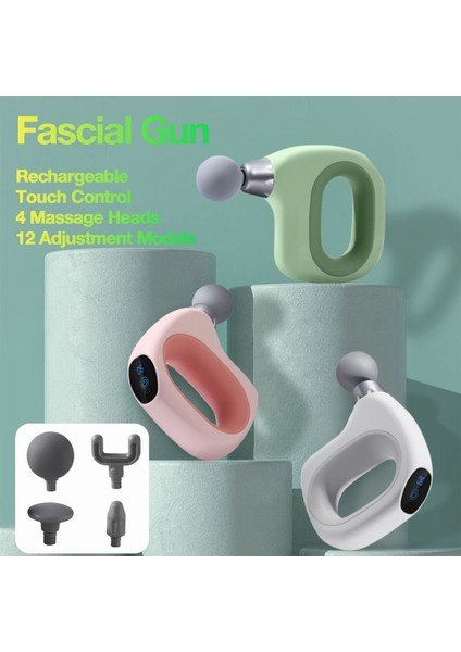 4 Başlıklı Mini Darbeli Titreşimli Profesyonel Masaj Tabancası ve Masaj Aleti 20 W Fascial Gun fırsatları