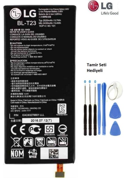 Lg x Cam K580 BL-T23 Batarya Pil ve Tamir Seti