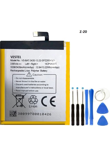 Vestel Venüs Z20 Batarya Pil ve Tamir Seti BAT-3435