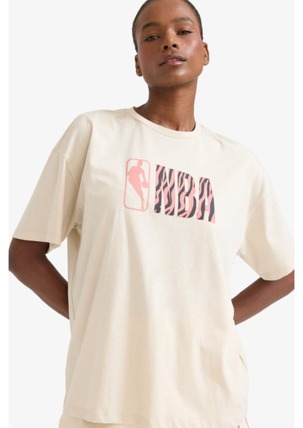 fit Nba Wordmark Oversize Fit Bisiklet Yaka Kısa Kollu TIŞÖRT E3845AX25SM