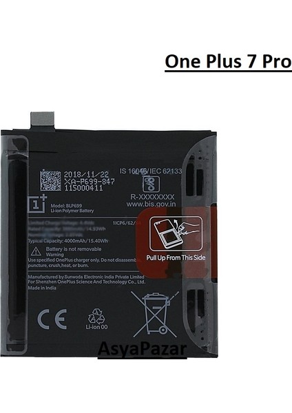Oneplus 7 Pro Pil Batarya GM1910 BLP699