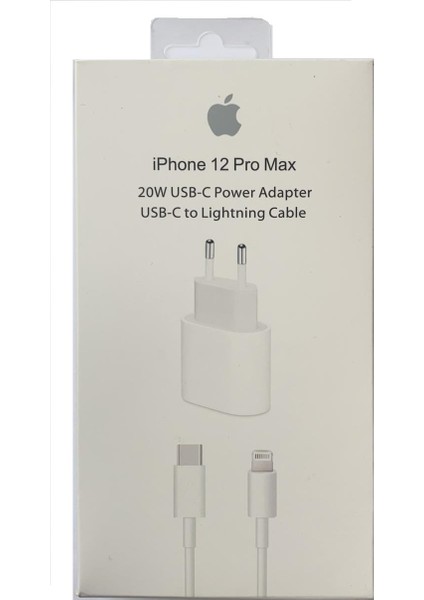 Iphone 12 Pro-Max 20W Uyumlu Şarj Adaptörü ve Şarj Kablosu-Ithal