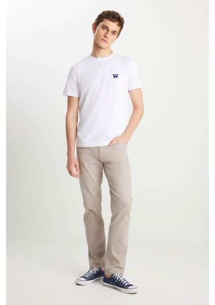 Regular Fit Small Logo Beyaz Erkek T-Shirt MW70MD3312 fiyatları