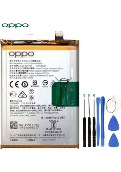 Oppo Reno 4 Pil Batarya BLP791 + Tamir Seti