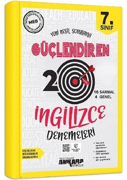 7. Sınıf Güçlendiren İngilizce 20 Deneme Sınavı