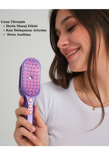 Saç bakım cihazı, kırmızı-mavi ışık, titreşim, masaj ve negatif iyon özellikli