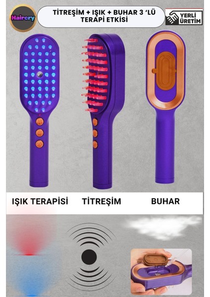Saç bakım cihazı, kırmızı-mavi ışık, titreşim, masaj ve negatif iyon özellikli fiyatları