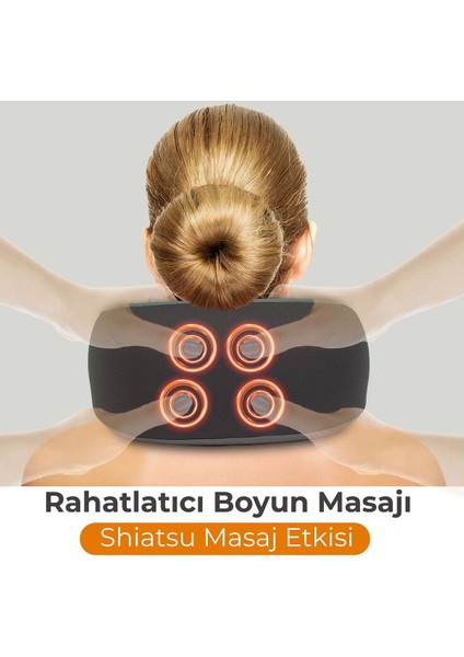 Hug Isıtmalı Omuz ve Boyun Yoğurmalı Ofis/ev/seyahat Shiatsu Masaj Yastığı (Şarj Edilebilir) fırsatları