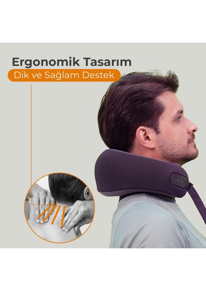 Hug Isıtmalı Omuz ve Boyun Yoğurmalı Ofis/ev/seyahat Shiatsu Masaj Yastığı (Şarj Edilebilir)