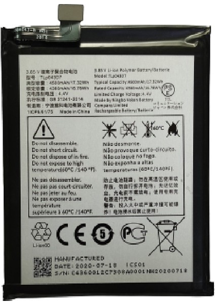 Alcatel 3x 2020 Batarya Pil 5061U TLP043D7