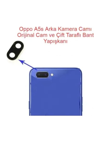 Oppo A5S Kamera Lens Camı+ Yapışkan