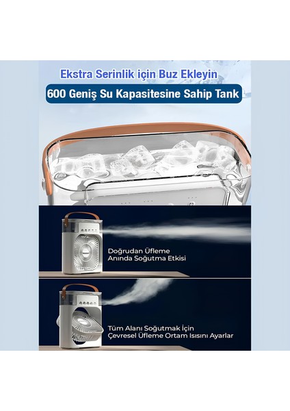 Vantilatör Masaüstü Kablolu Süper Sessiz Fan Su Püskürtmeli Mini El Hava Serinletici Nemlendirici fiyatları