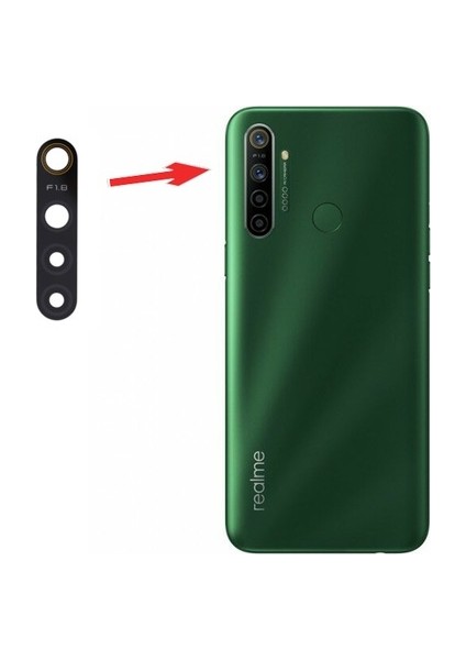 Oppo Realme 5i Kamera Lens Camı+Yapışkan
