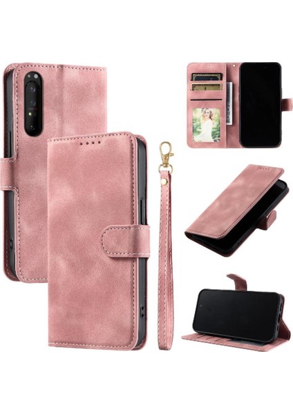 Sony Xperia 1 Iıı Bilek Kayışı Için Flip Case Kickstand Cüzdan Kart Yuvaları Pu (Yurt Dışından)