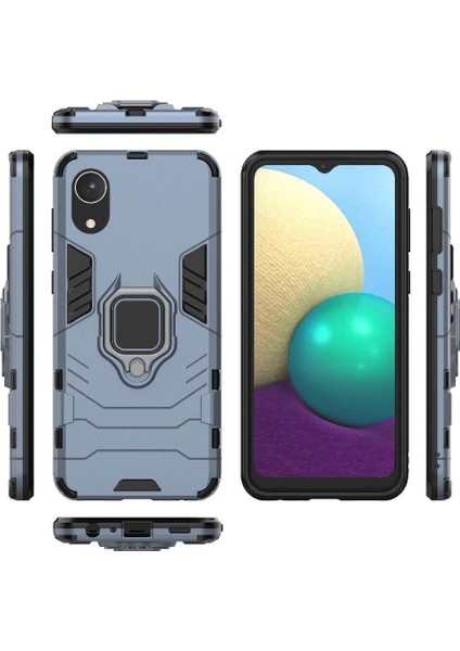 Halka Araba Dağı Kickstand Kılıf Samsung Galaxy A03 Çekirdek Askeri Sınıf (Yurt Dışından)