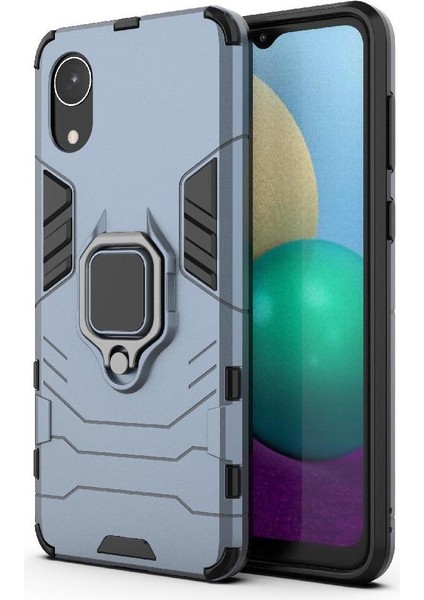 Halka Araba Dağı Kickstand Kılıf Samsung Galaxy A03 Çekirdek Askeri Sınıf (Yurt Dışından) modelleri