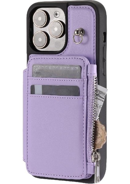 IPhone 15 Için Cüzdan Durumda Pro Max Kickstand Rfıd Engelleme 3 Büyük Kart Pu (Yurt Dışından) modelleri