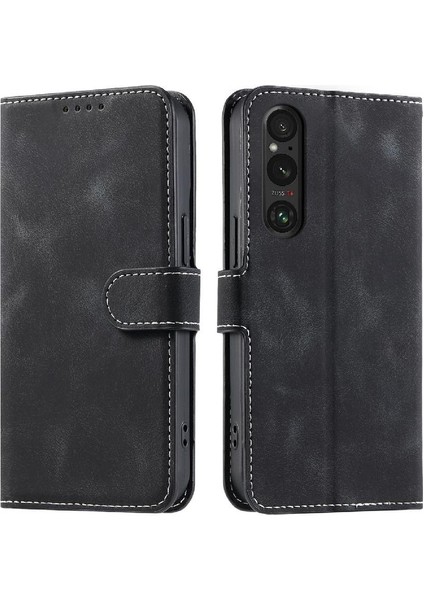 Sony Xperia 1 Vı Bilek Kayışı Cüzdan Kart Yuvaları Için Flip Case Kickstand Pu (Yurt Dışından)